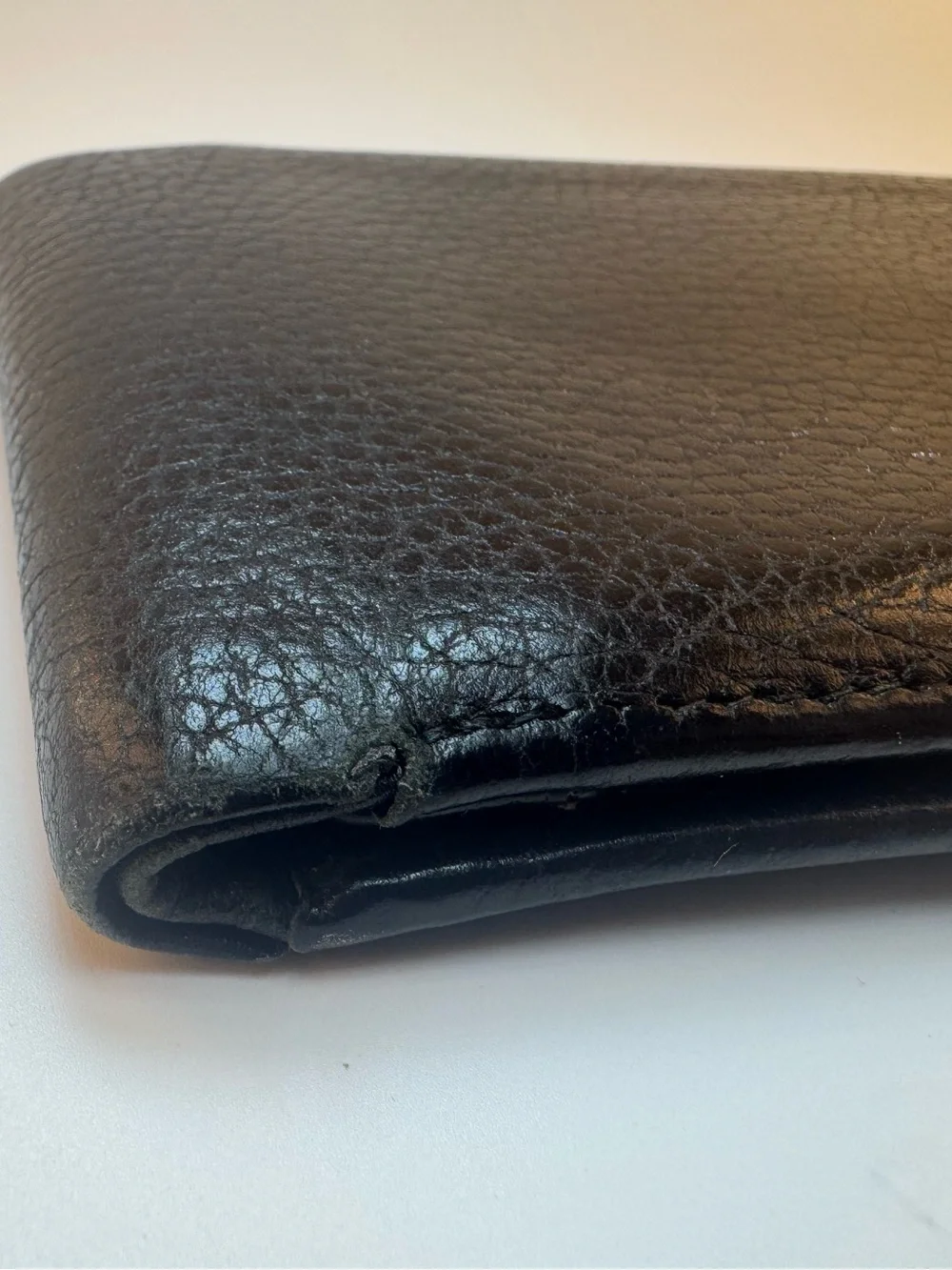 Bally Bifold Black Leather Wallet Coin Pocket Black Pebbled Leather AUTHENTIC